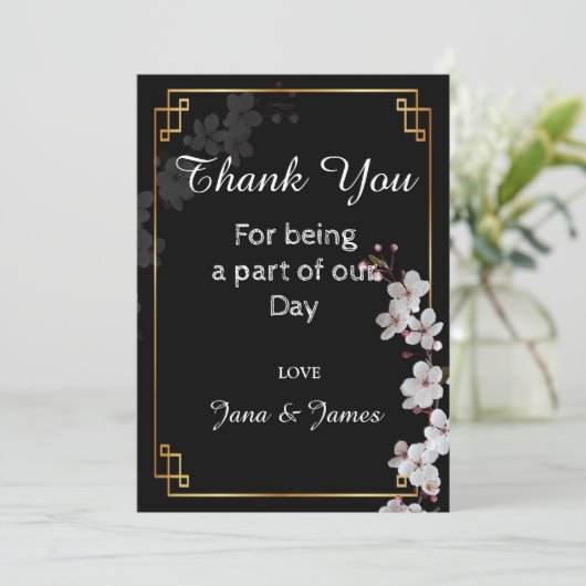 白さくらんぼの花とゴールデンフレー感謝していムユー 招待状 (スタンド正面)