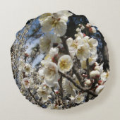 白さくらんぼの花/桜/ サクラ(桜) ラウンドクッション (裏面)