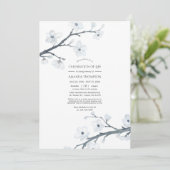 白さくらんぼ花お祝いの写真 招待状 (スタンド正面)