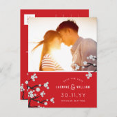 白さくらんぼ花桜写真保存日 案内ポストカード (正面/裏面)