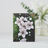 白さくらんぼ花花アートinアクリル ポストカード (スタンド正面)