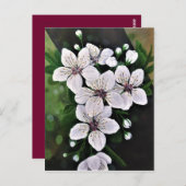 白さくらんぼ花花アートinアクリル ポストカード (正面/裏面)