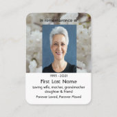 白さくらんぼ花記念懐の形見 名刺 (裏面)