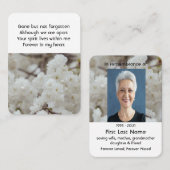 白さくらんぼ花記念懐の形見 名刺 (正面/裏面)