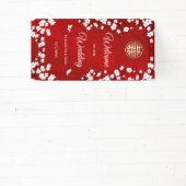 白さくらんぼ花赤 |中国の結婚s 横断幕 (インサイチュ)