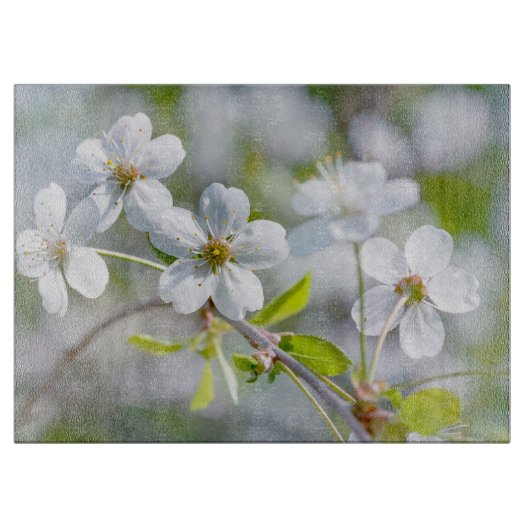 白さくらんぼ花 カッティングボード (正面)