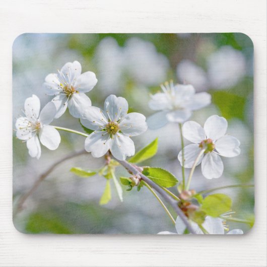 白さくらんぼ花 マウスパッド (正面)