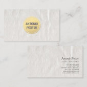 白しわエレガントの付いた紙金ゴールド円デザイナー 名刺 (正面/裏面)