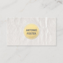 白しわエレガントの付いた紙金ゴールド円デザイナー 名刺