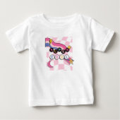 白すごいクールとピンクの子供 ベビーTシャツ (正面)