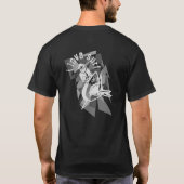 白っぽいフレーズとシンボル「私はサーフィンが大好き」 Tシャツ (裏面)