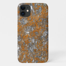 白っぽい灰色の傷の上に斑点が黄色がかったオレンジ iPhone 11 ケース