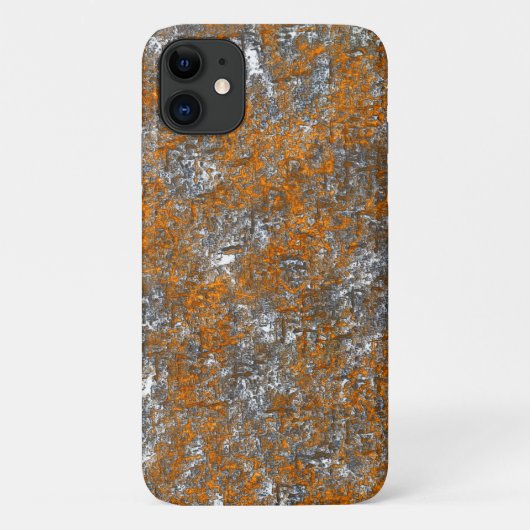 白っぽい灰色の傷の上に斑点が黄色がかったオレンジ Case-Mate iPhoneケース (裏面)