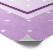 白っぽい紫の花の水玉模様背景 ポスター (角)