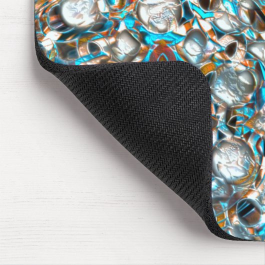 白っぽい質感の上に穴のあいた青みがかった部分 マウスパッド (コーナー)