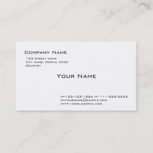 白っぽい 名刺 (正面)