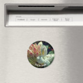 白つつじパーソナライズされた花 マグネット (インサイチュ (食洗機))