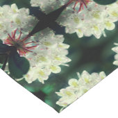 白つつじ花と雨粒抽象芸術 ショートテーブルランナー (コーナー)