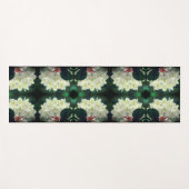 白つつじ花と雨粒抽象芸術 ヨガマット (正面(横))