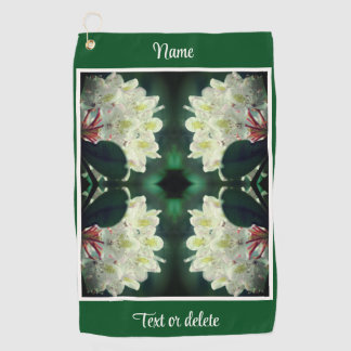 白つつじ花の雨粒パーソナライズされた ゴルフタオル