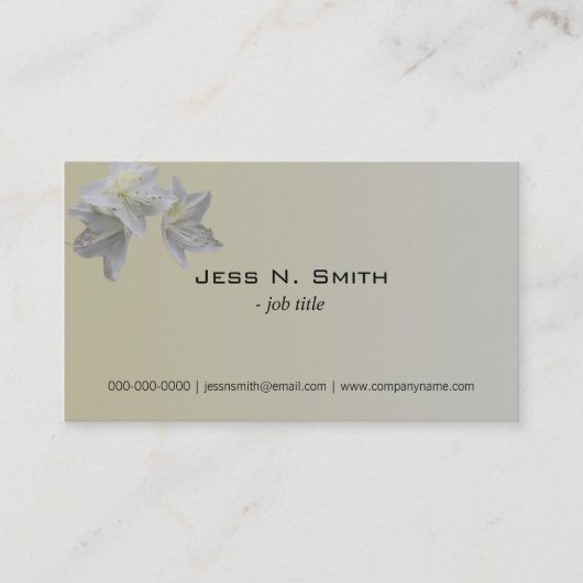 白つつじ花シンプル名刺。 名刺 (正面)