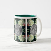 白つつじ花フレームあなたの写真を追加 ツートーンマグカップ (正面右)