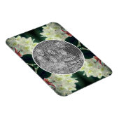 白つつじ花フレームあなたの写真を追加 マグネット (右側)