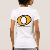 白でオレンジそして黒い Tシャツ (裏面)