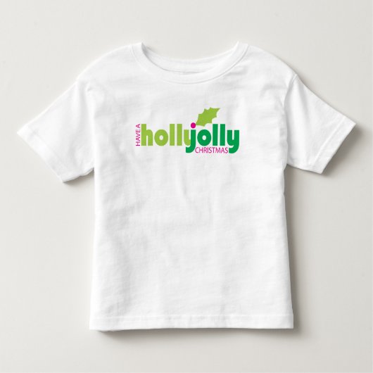 白でヒイラギのすてきなクリスマスの幼児のティーを持って下さい トドラーTシャツ (正面)