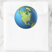 白で孤立した地球3d.北米大陸 ラウンドシール (バッグ)