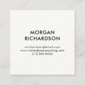 白で幾何学的なモダンでフェイクな金ゴールド スクエア名刺 (裏面)