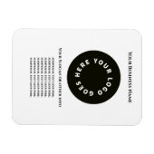 白で自分の文字とロゴを追加 マグネット (横)