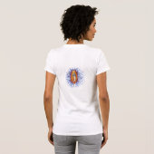 白で薄い灰色ダマスク織のロゴ… -カスタマイズ Tシャツ (裏面フル)