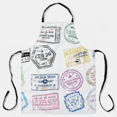 白で隔離されたパスポート切手のコレクション。V エプロン (正面)