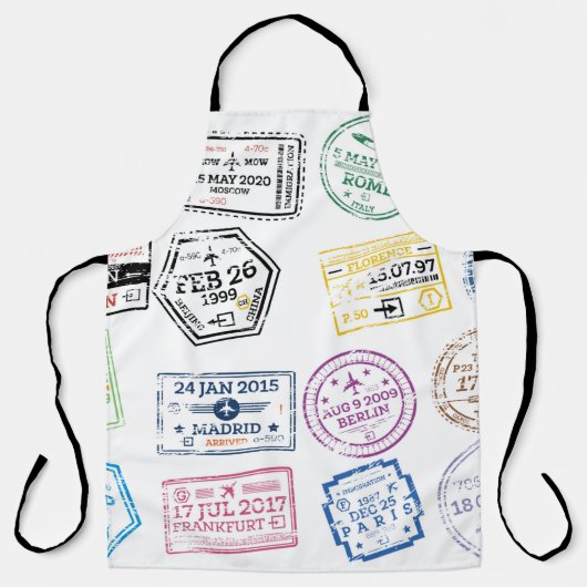 白で隔離されたパスポート切手のコレクション。V エプロン (正面)