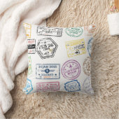 白で隔離されたパスポート切手のコレクション。V クッション (ブランケット)