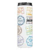 白で隔離されたパスポート切手のコレクション。V タンブラー (裏面)