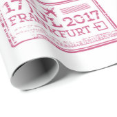 白で隔離されたパスポート切手のコレクション。V ラッピングペーパー (ロールコーナー)