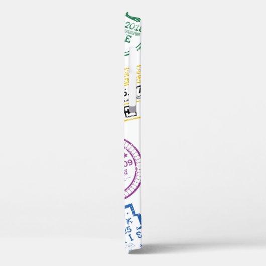 白で隔離されたパスポート切手のコレクション。V Case-Mate iPhoneケース (裏面 / 左)