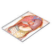 白で隔離される器官が付いている人体モデル ノートブック (左側)