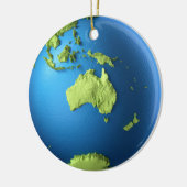 白で隔離される地球3d。 自制心があるオーストラリア セラミックオーナメント (左)