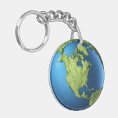 白で隔離される地球3d。自制心がある北アメリカ キーホルダー (正面左)