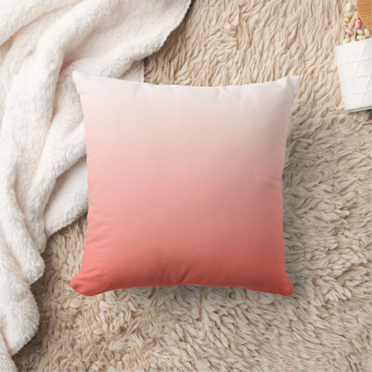 白との生きている珊瑚のグラデーション クッション (ブランケット)