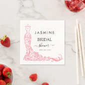 白とエレガントピンクのブライダルシャワーへようこそ スタンダードカクテルナプキン (インサイチュ)