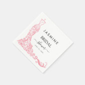 白とエレガントピンクのブライダルシャワーへようこそ スタンダードカクテルナプキン (角)