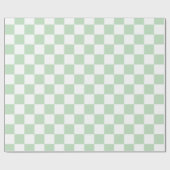白とエレガント緑のチェッカーボード ラッピングペーパー (フラット)