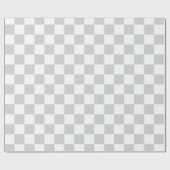 白とエレガント薄い灰色のチェッカーボード ラッピングペーパー (フラット)