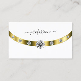 白とエレガント金ゴールドとモノグラムシックイニシャル 名刺