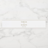 白とエレガント金ゴールドのウォーターボトルラベル ペットボトルラベル (シングルラベル)