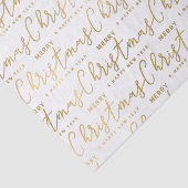 白とエレガント金ゴールドのスクリプトメリークリスマス文字 薄葉紙 (詳細)